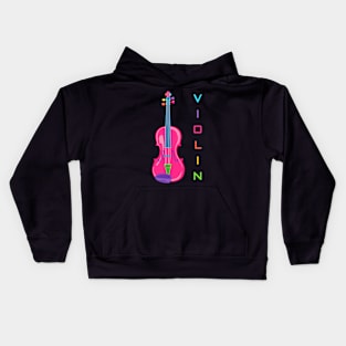 Violin in Rainbow Colors Kids Hoodie